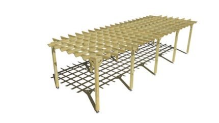 Pergola bois • 10m x 3m • indépendante • style retro • livraison comprise