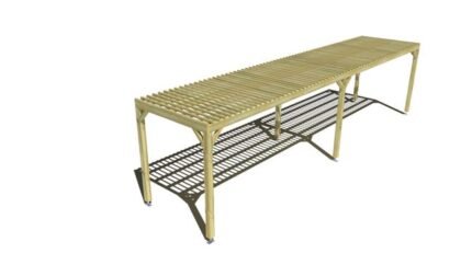 Pergola bois • 10m x 2m • indépendante • sens largeur • lattage bois • livraison comprise